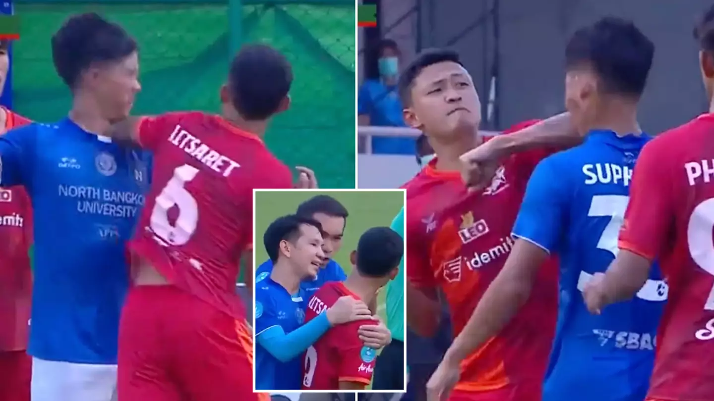 Thai Footballer Sacked By Club After Launching BRUTAL Muay Thai-Style Elbow Attack On Opponent