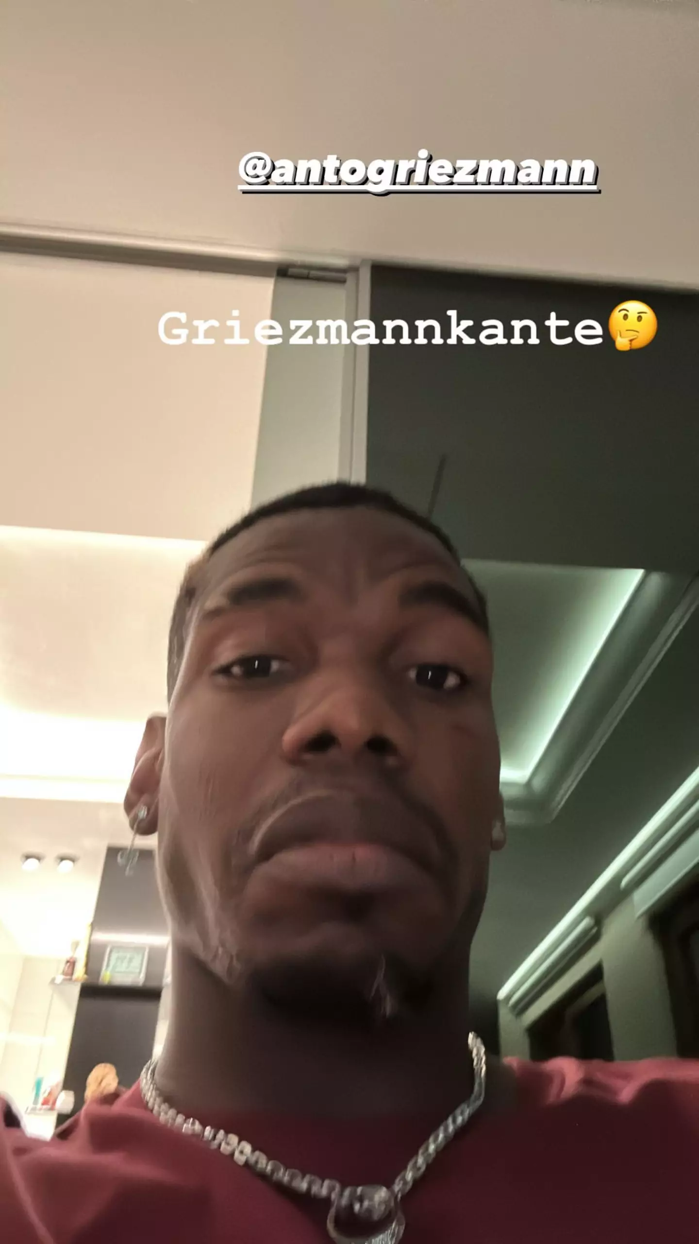 Paul Pogba called France teammate Antoine Griezmann ‘GriezmannKante’ on his Instagram Stories.