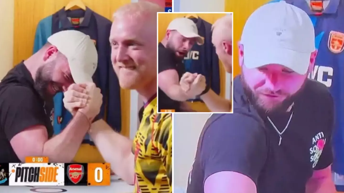 YouTuber ‘snaps his arm’ while arm-wrestling during live watchalong of Newcastle vs Arsenal
