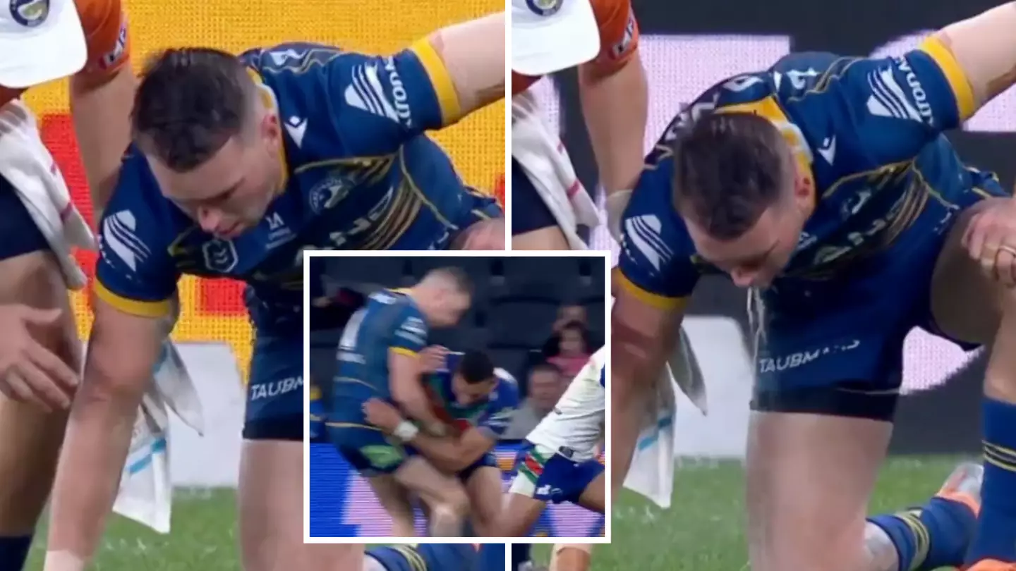 Clint Gutherson Vomits On The Field After Copping A Huge Hit