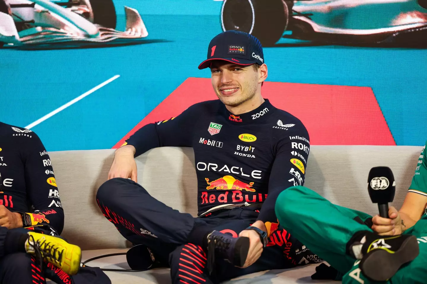 Verstappen clearly wasn't too bothered by the boos. Image: Alamy