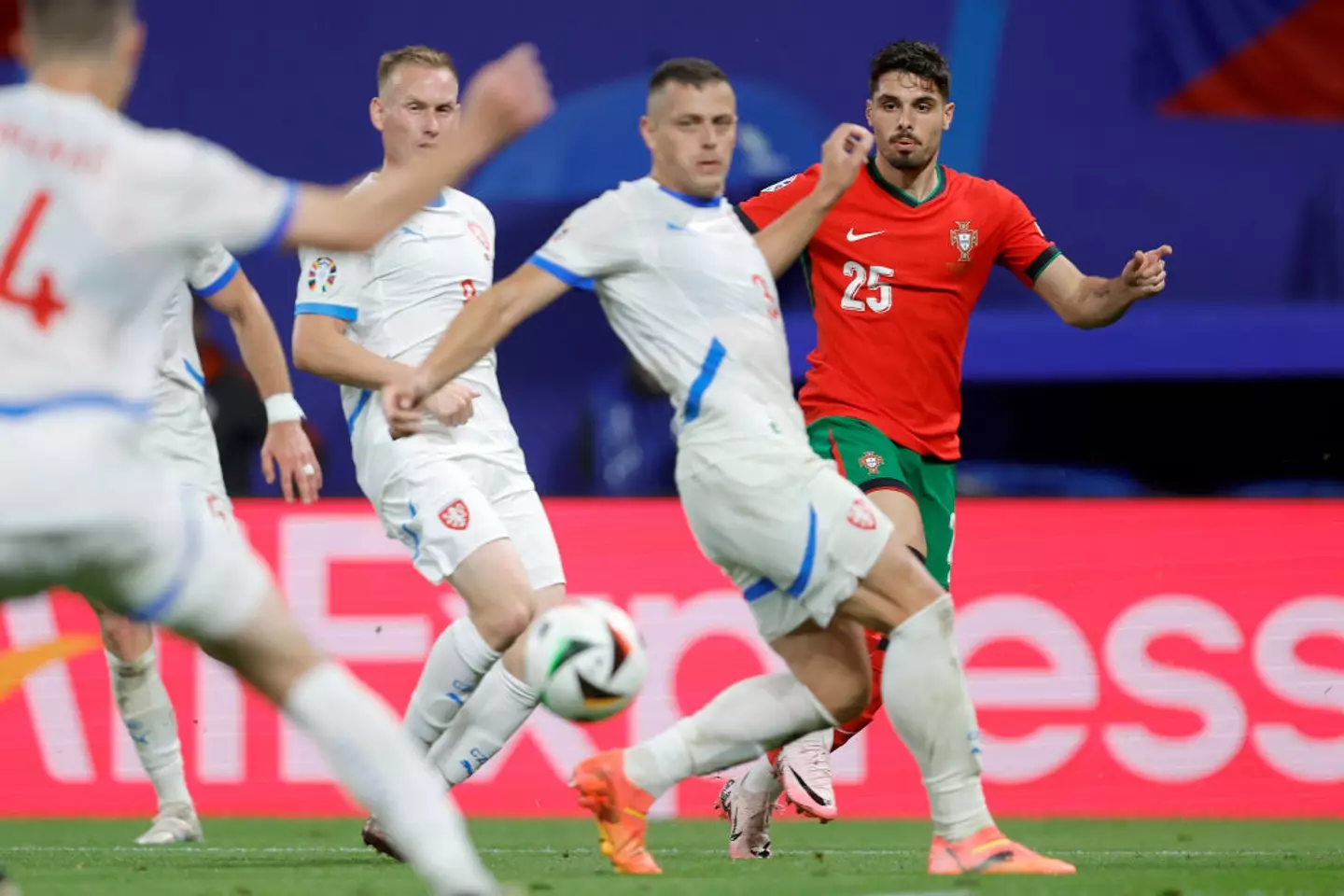 Pedro Neto (right) impressed for Portugal against Czechia at Euro 2024 (