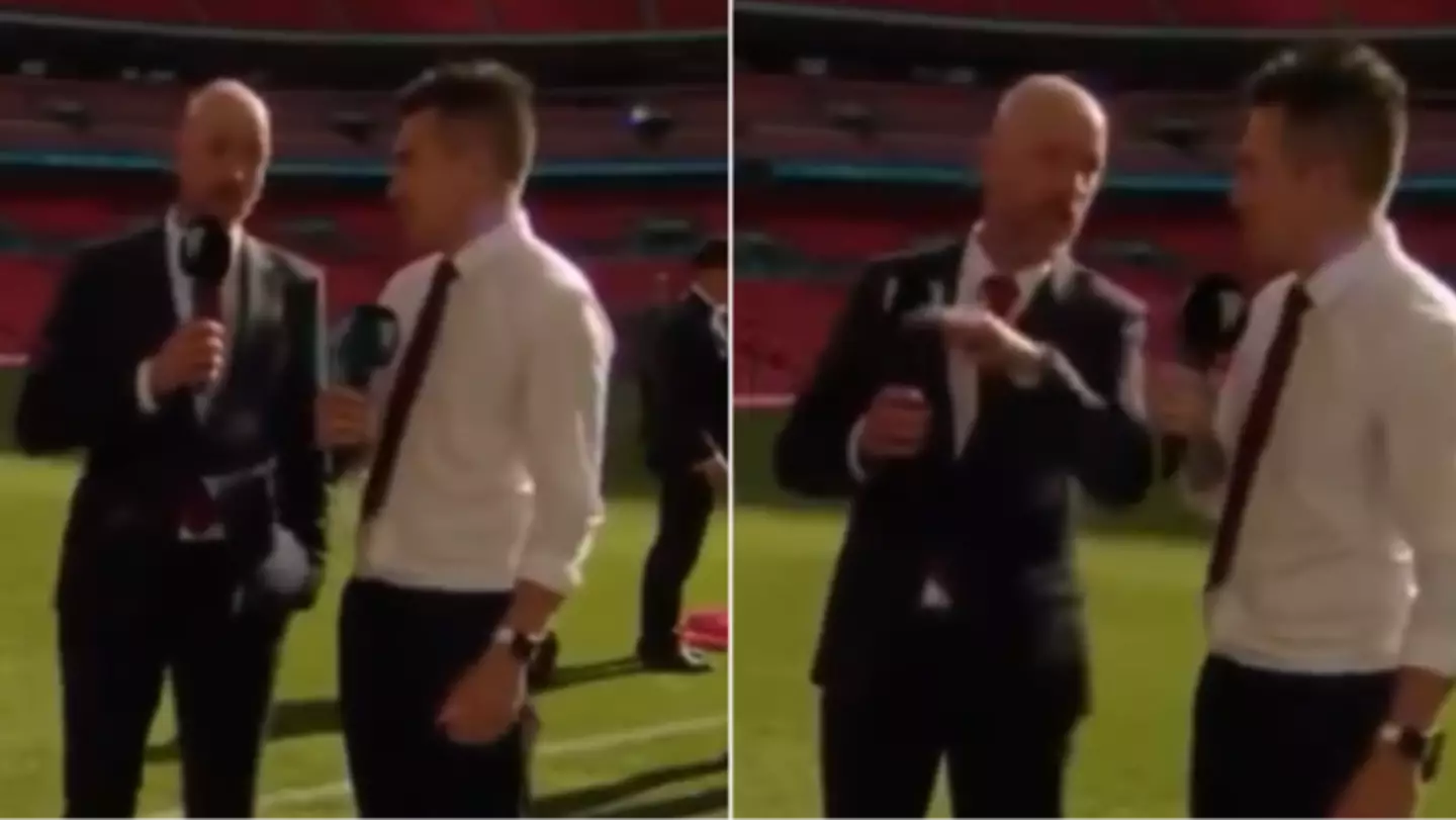 Erik ten Hag makes X-rated admission during FA Cup final interview as MUTV presenter forced to issue apology