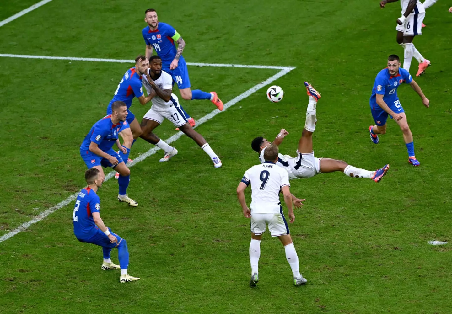 Jude Bellingham equalised for England in the final seconds of the Euro 2024 knockout clash with Slovakia. (Image: Getty)
