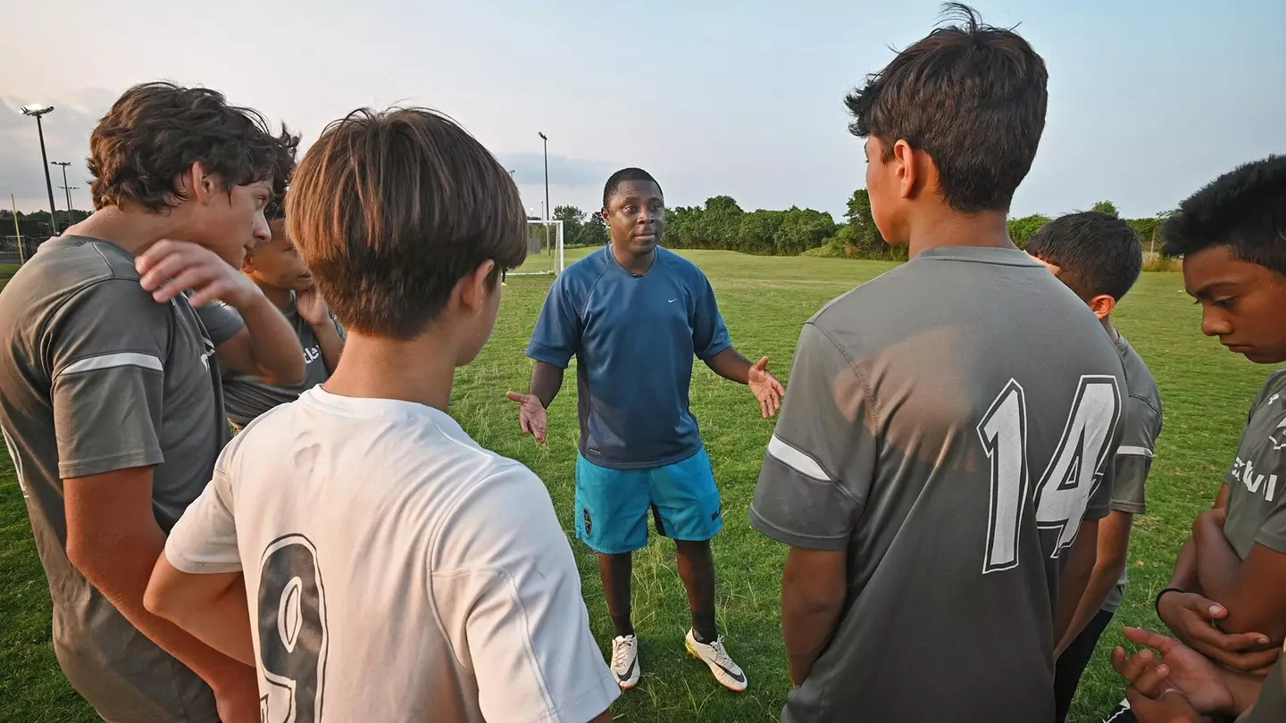 Freddy Adu has found great joy from coaching kids. He helped coach the Next Level Soccer youth team in Baltimore. Image credit: Alamy