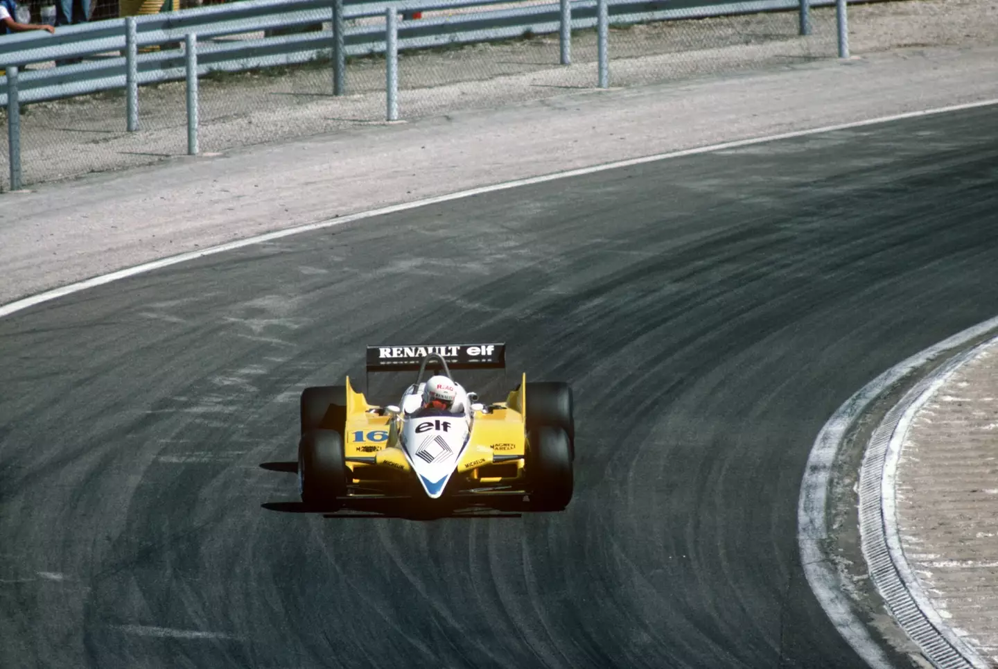 Rene Arnoux during the 1983 South Africa Grand Prix. Image: Alamy