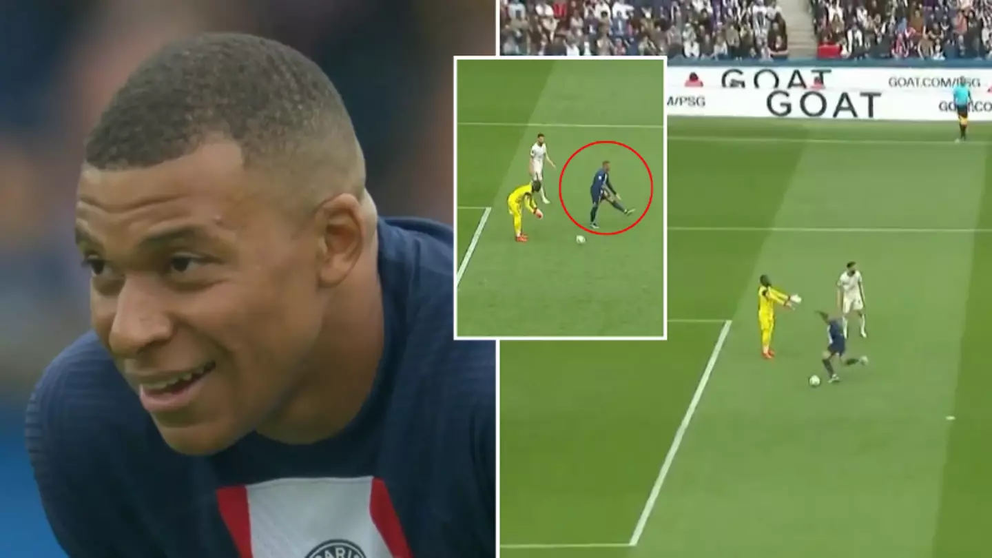 Kylian Mbappe has just scored one of the strangest goals you'll ever see, it makes no sense