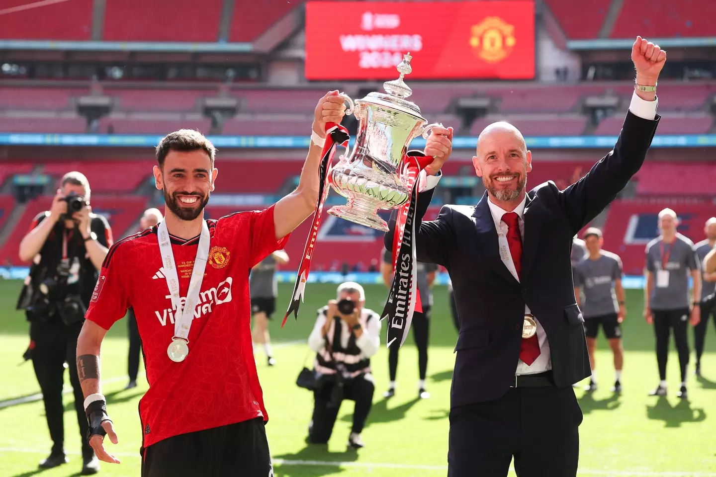 Ten Hag masterminded United to FA Cup glory. Image credit: Getty