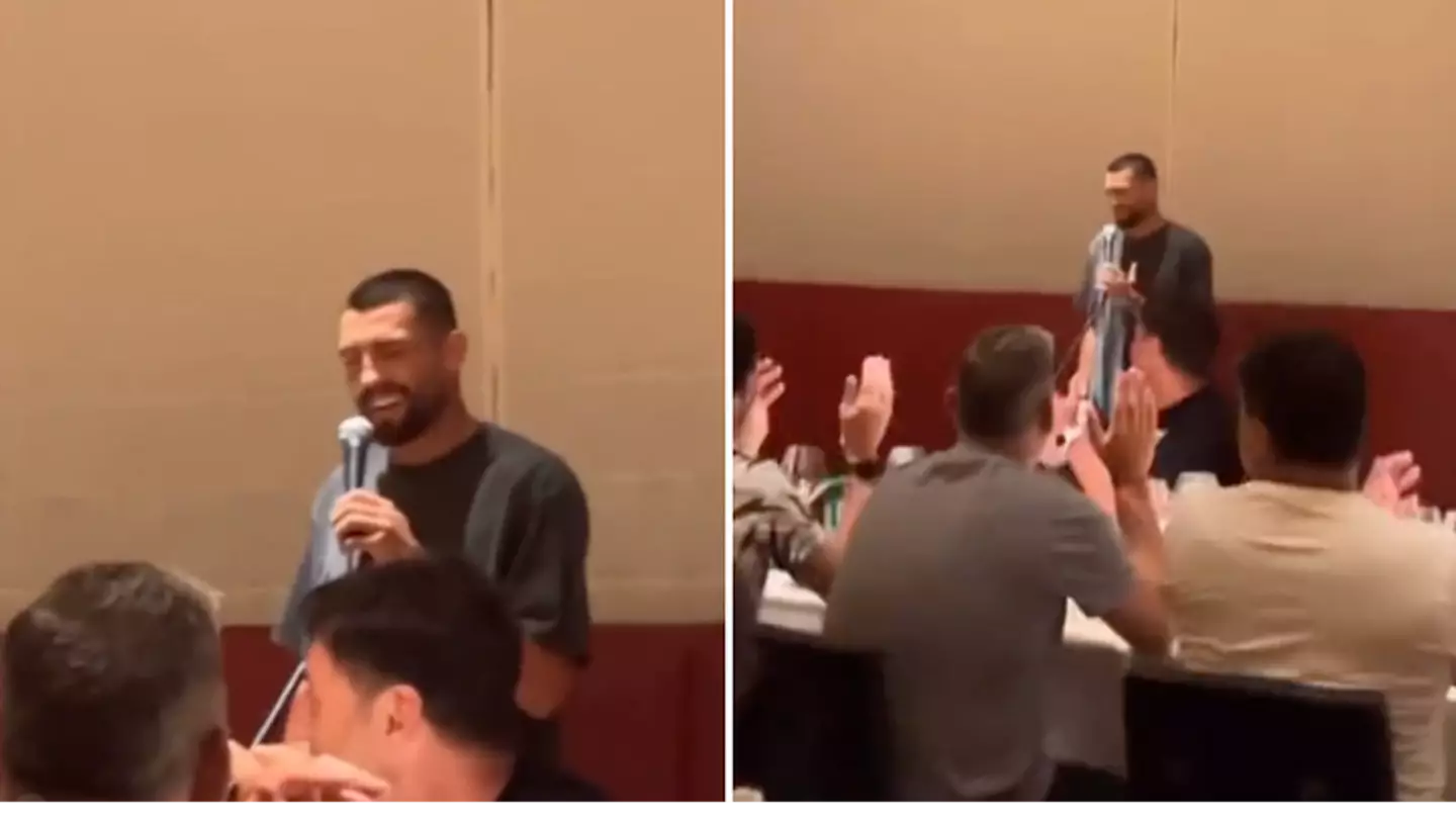 Mateo Kovacic performs hilarious initiation song in front of Man City team-mates as Erling Haaland reacts