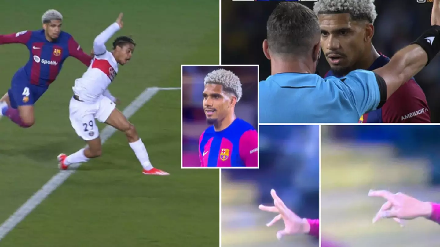Fans think they've worked out the meaning of Ronald Araujo's gesture after red card vs PSG