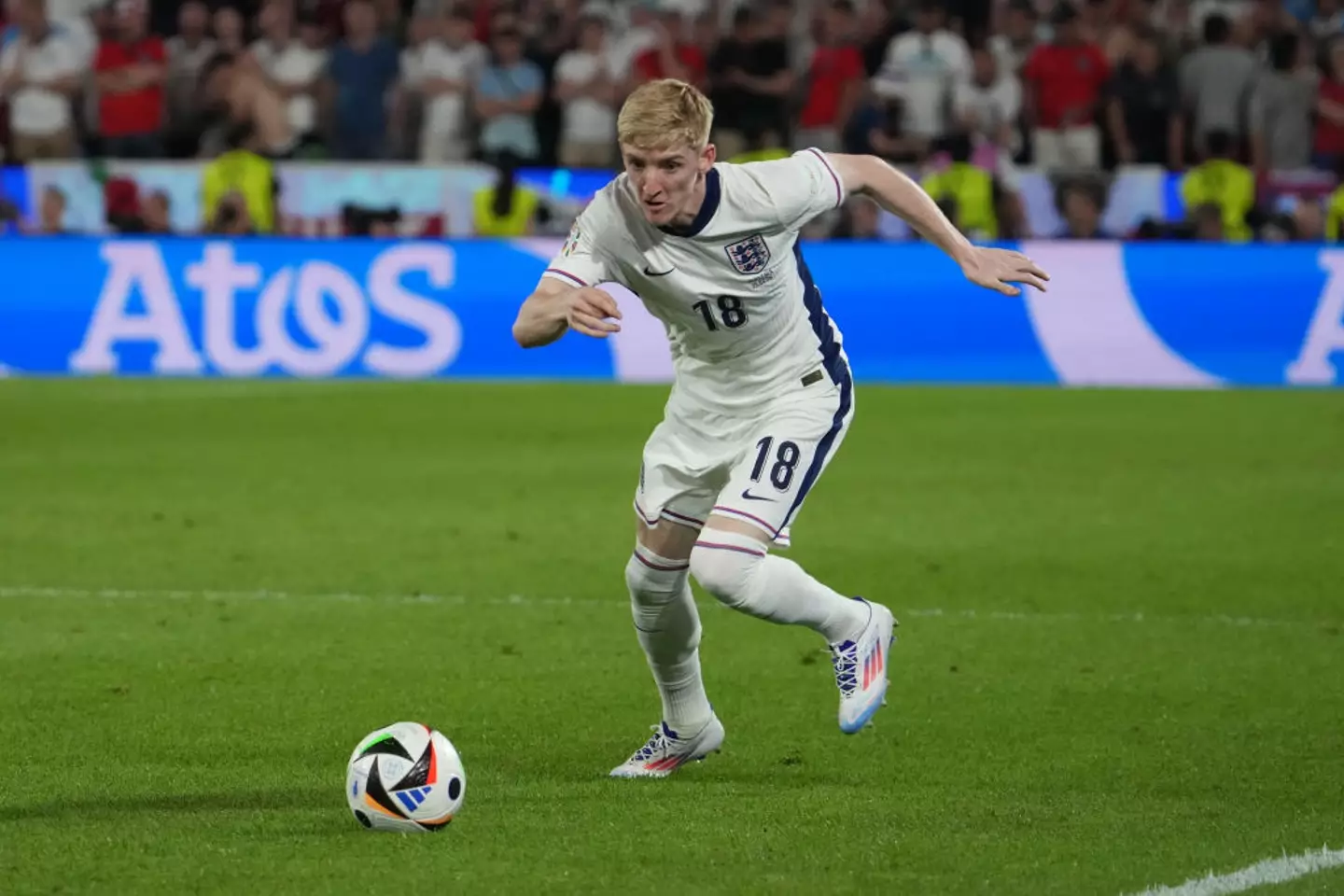 Antony Gordon came on as a substitute in England's final Euro 2024 group game against Slovenia. (Image: Getty)