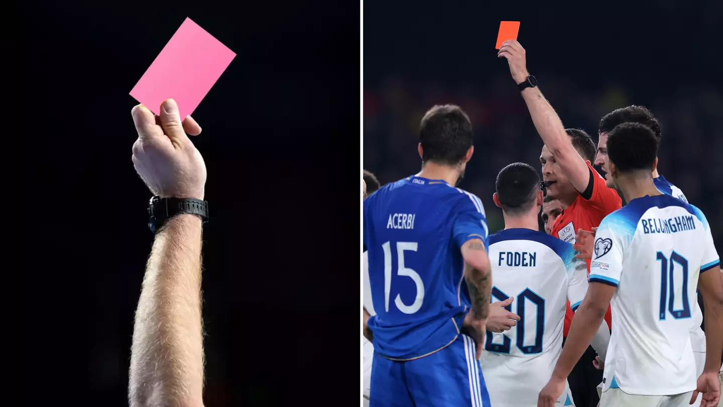 New PINK card set to be used in international football this summer as rule change approved