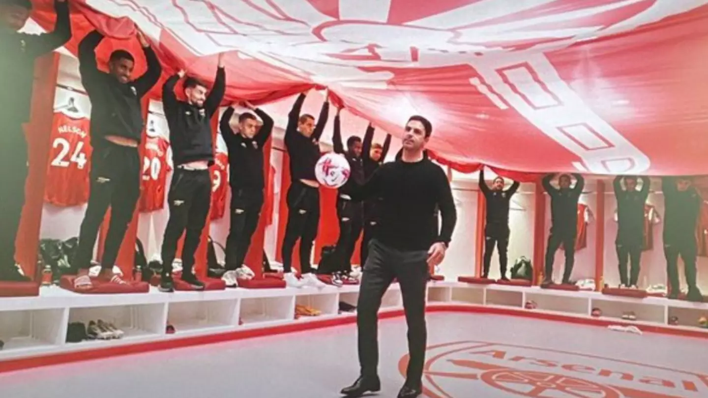 Dressing-room image leak shows Arsenal players performing Mikel Arteta's latest crazy pre-match idea