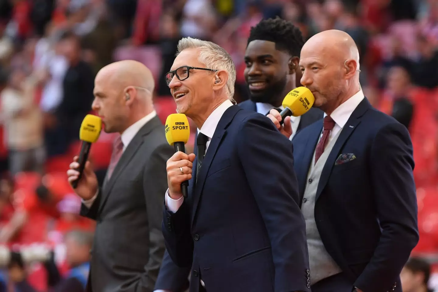Gary Lineker, Micah Richards and Alan Shearer (all pictured) will work with the BBC during Euro 2024 (