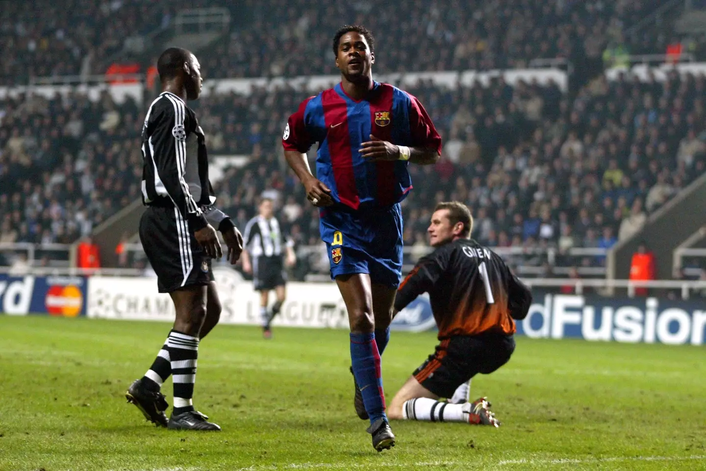 Kluivert during his playing days for Barcelona. Image: Alamy