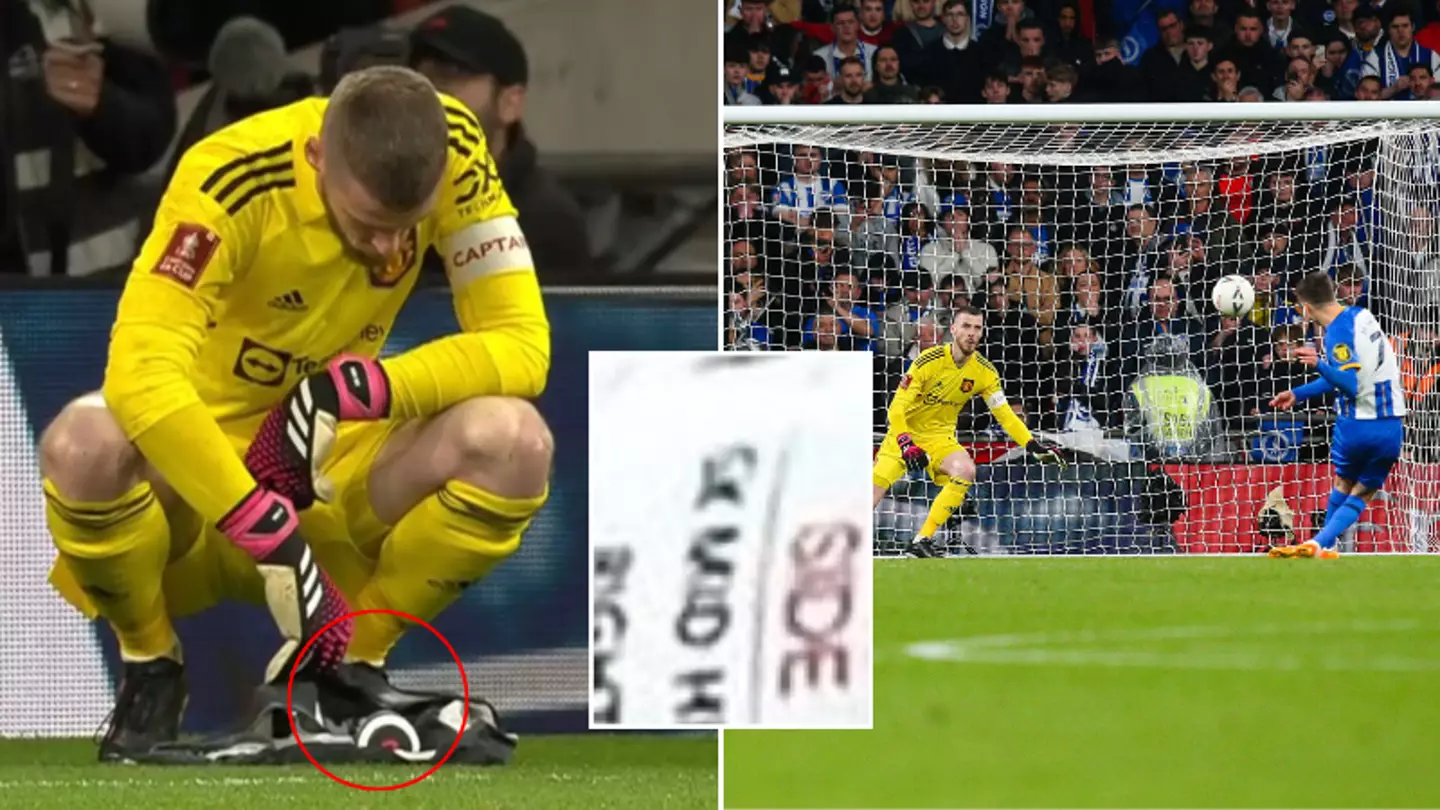 Pictures show what was written on David de Gea's water bottle for FA Cup penalty shoot-out