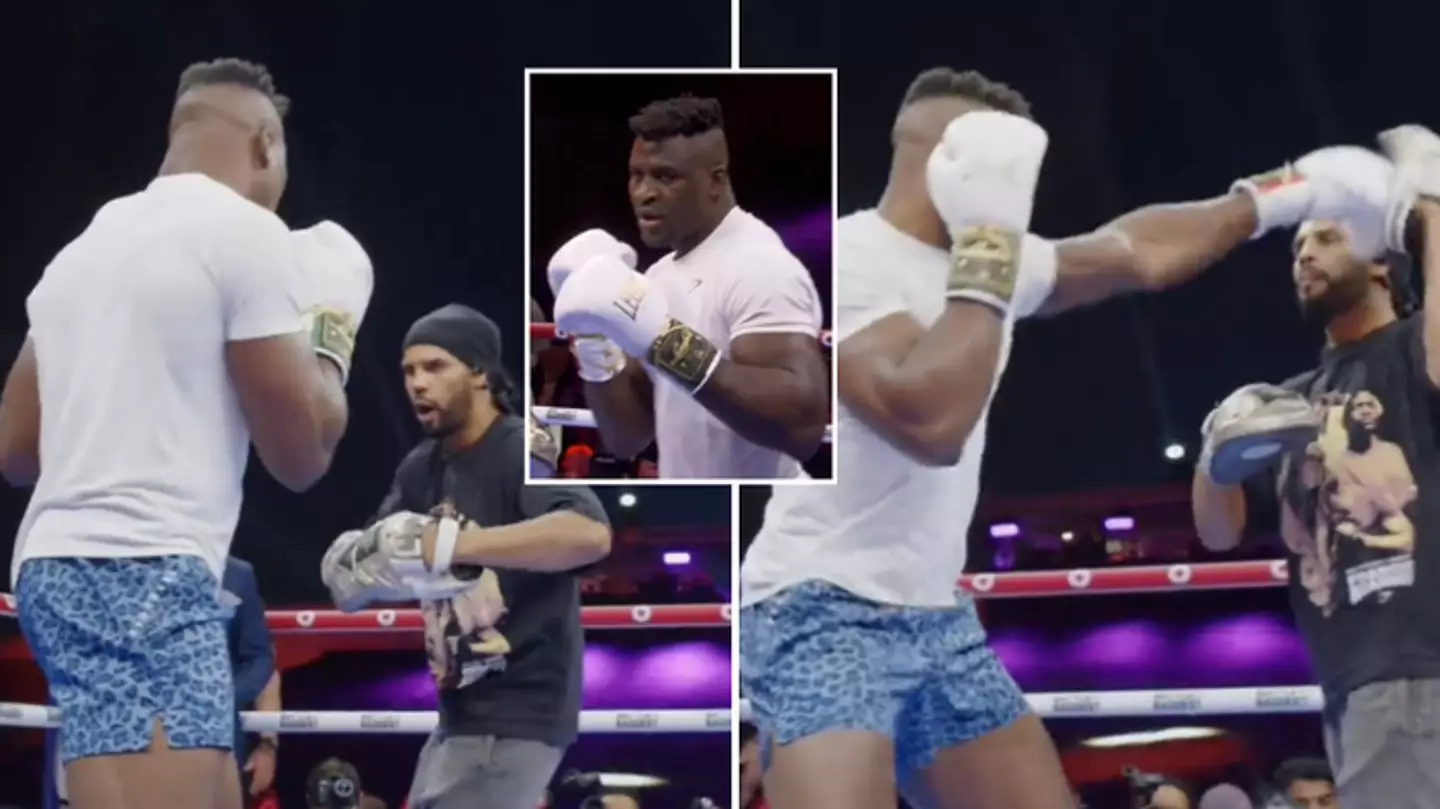 Footage of Francis Ngannou’s pad work has got fans talking ahead of Tyson Fury fight