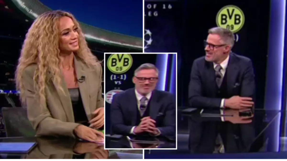Jamie Carragher trolled by CBS Sports star Anita Nneka Jones with 'bigger  than yours' gag leaving Kate Abdo in stitches