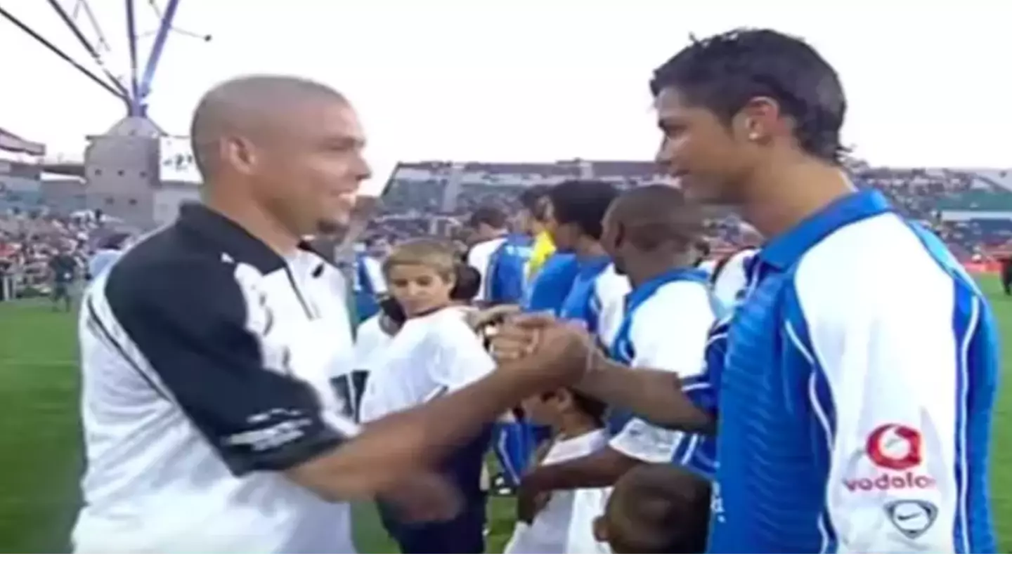 What happened the only time Cristiano Ronaldo and Ronaldo Nazario faced each other on the pitch
