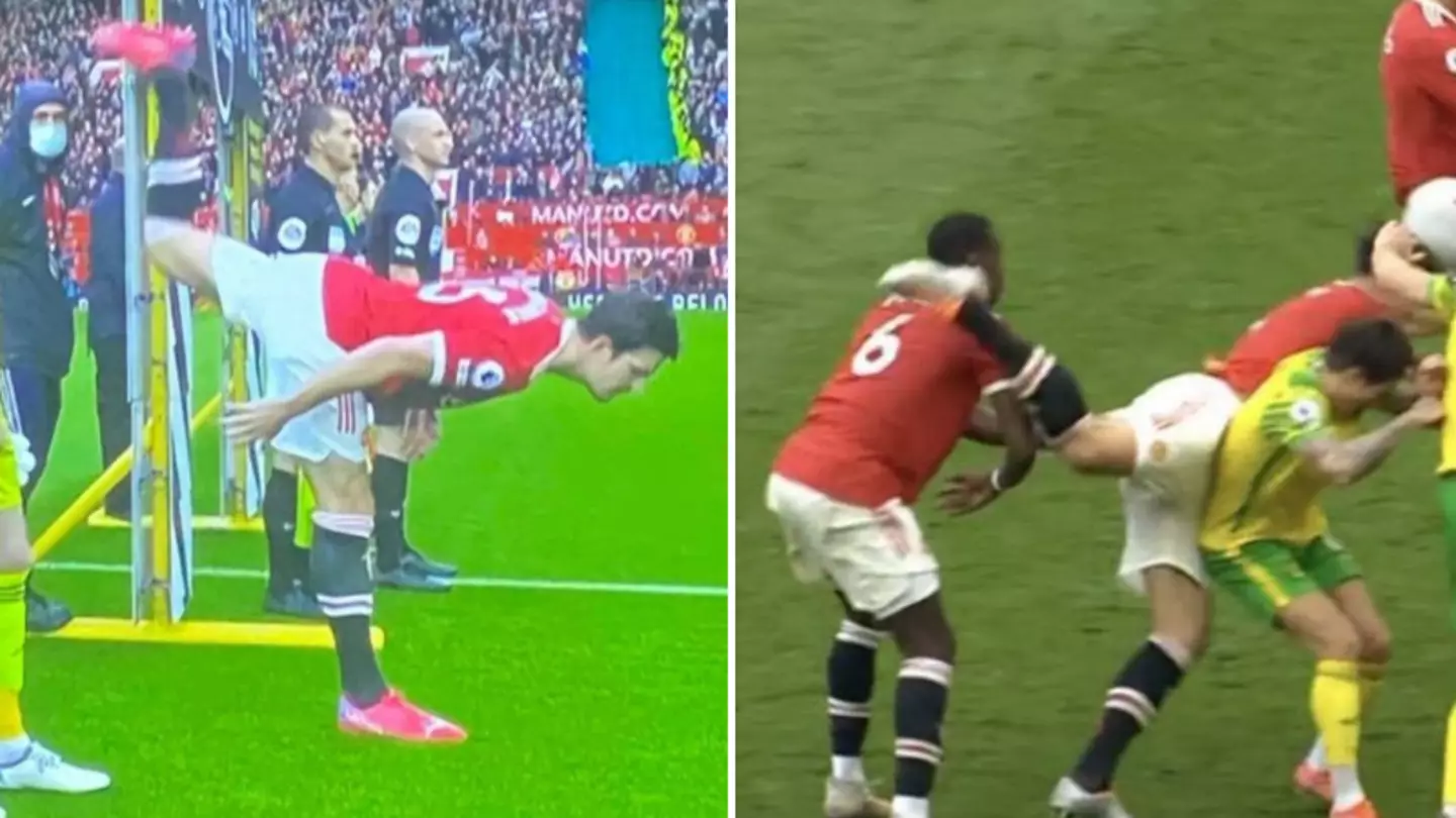 Fans Think Harry Maguire 'Practiced' His Kick On Paul Pogba Before Kick-Off