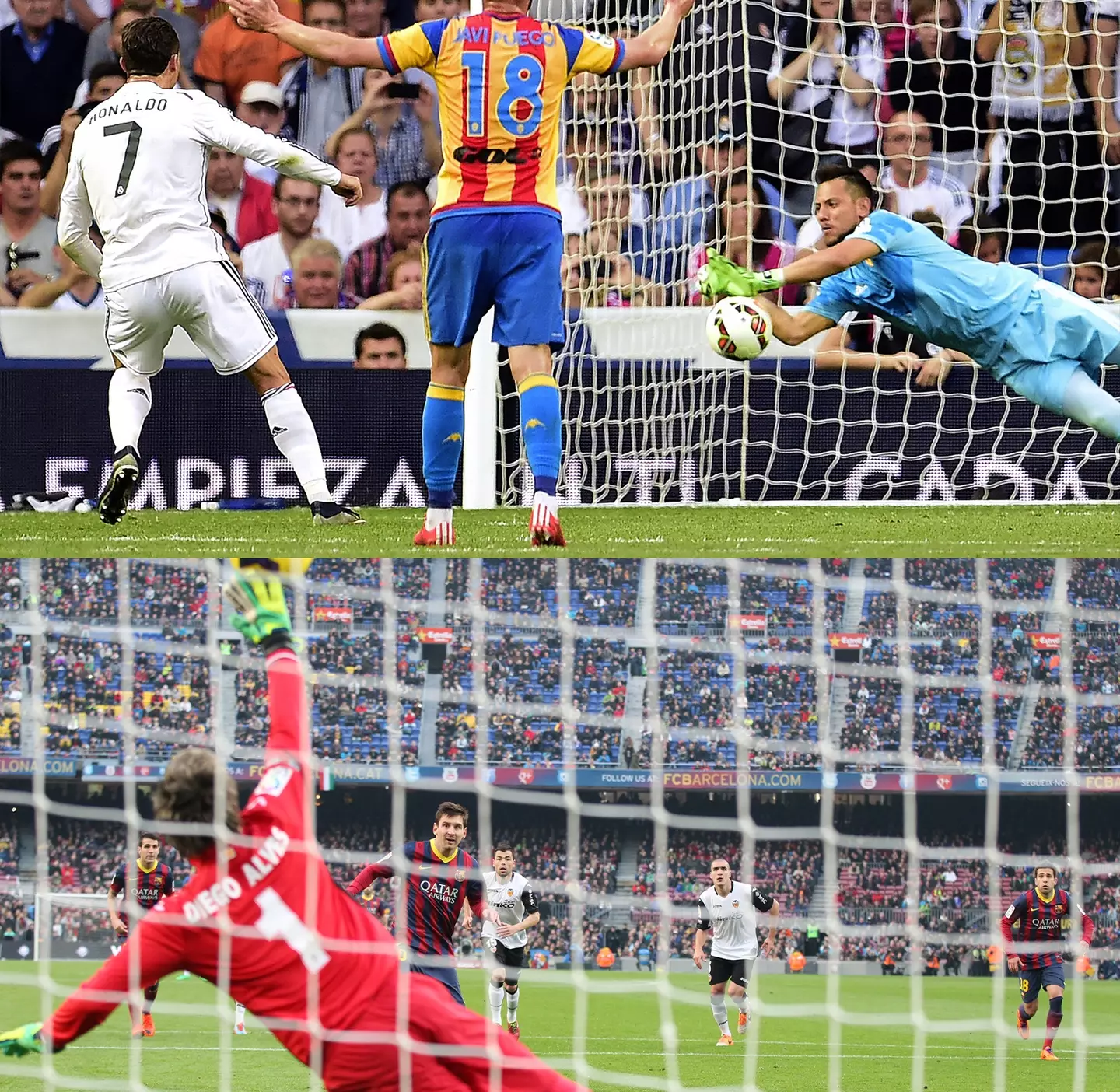 Diego Alves saved penalties from both Lionel Messi and Cristiano Ronaldo (Getty)