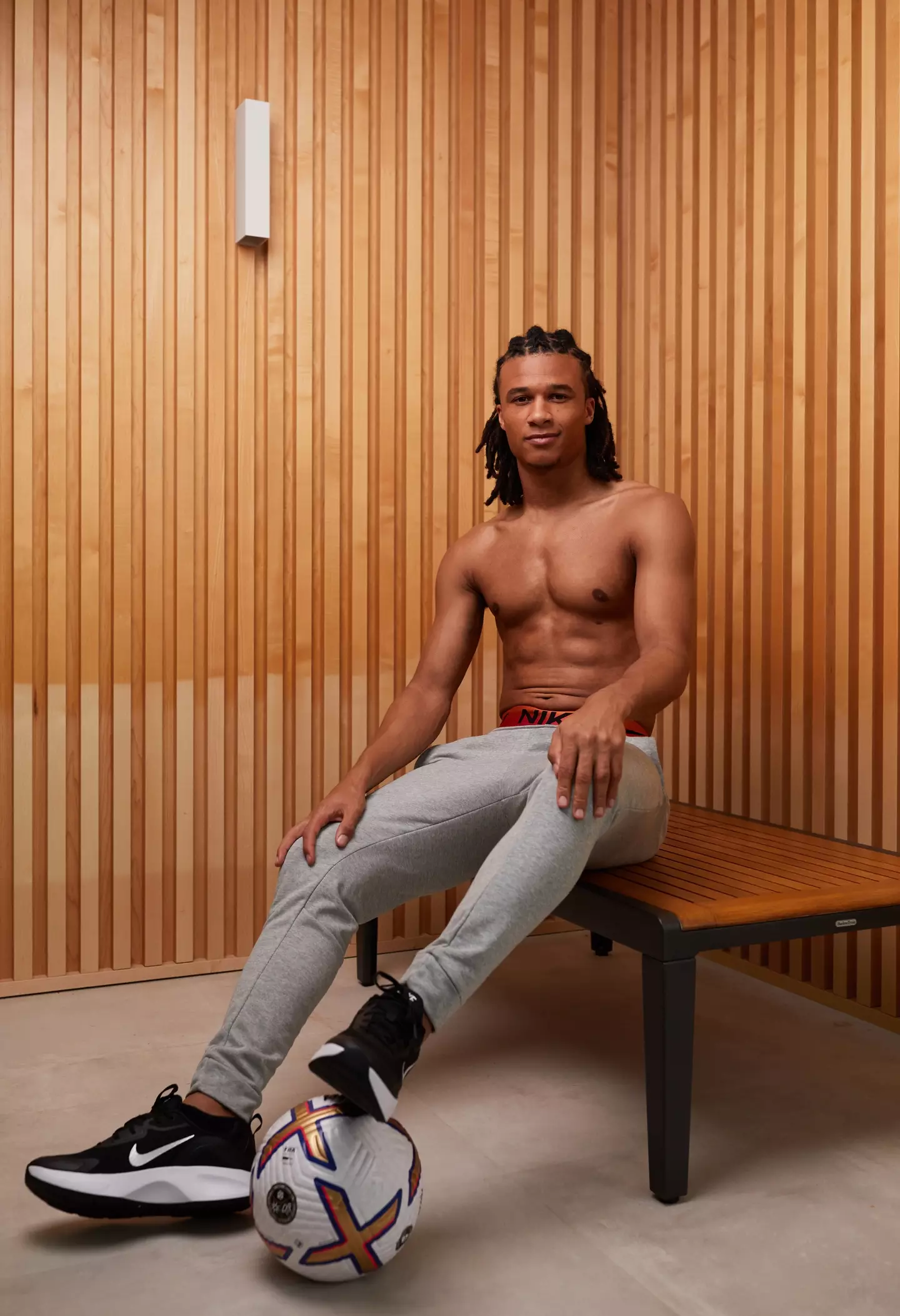 Nathan Ake has joined the roster of sportsmen for the Nike Underwear Spring/Summer 2023 campaign.