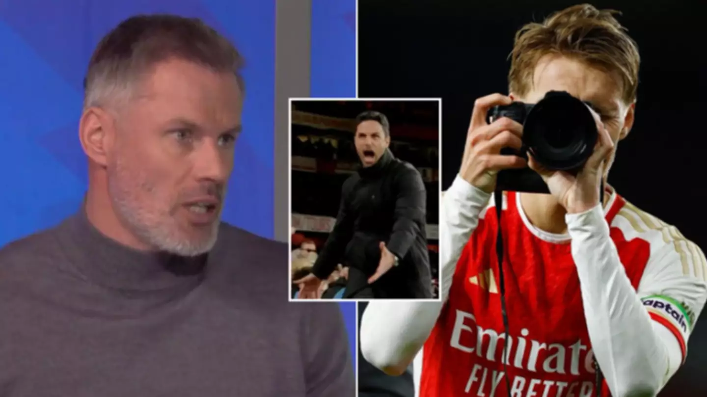 Jamie Carragher clashes with journalist over Arsenal celebrations and hits back with brutal Mo Salah dig