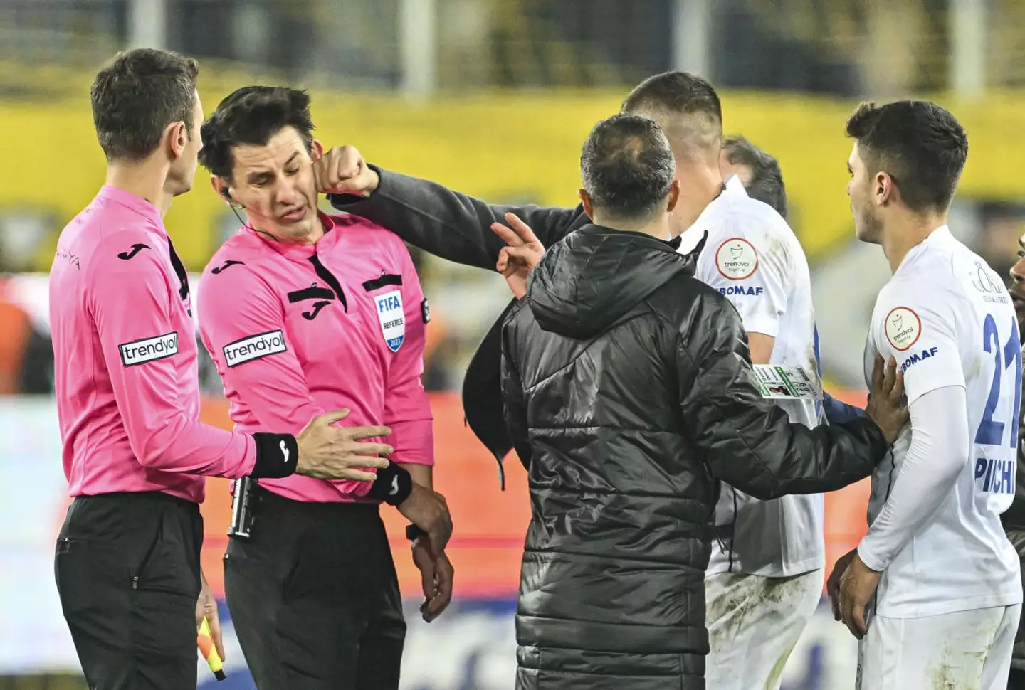 Meler was attacked in a Turkish Super Lig match earlier this season (Image: Getty)