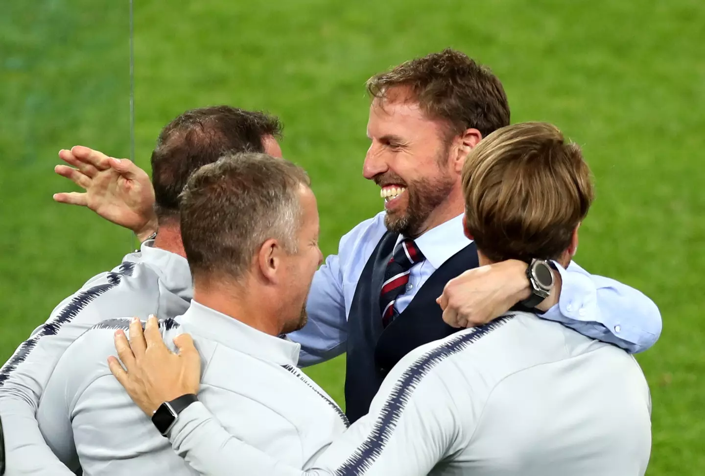 Gareth Southgate led England to a penalty victory against Colombia in the 2018 World Cup (Getty)