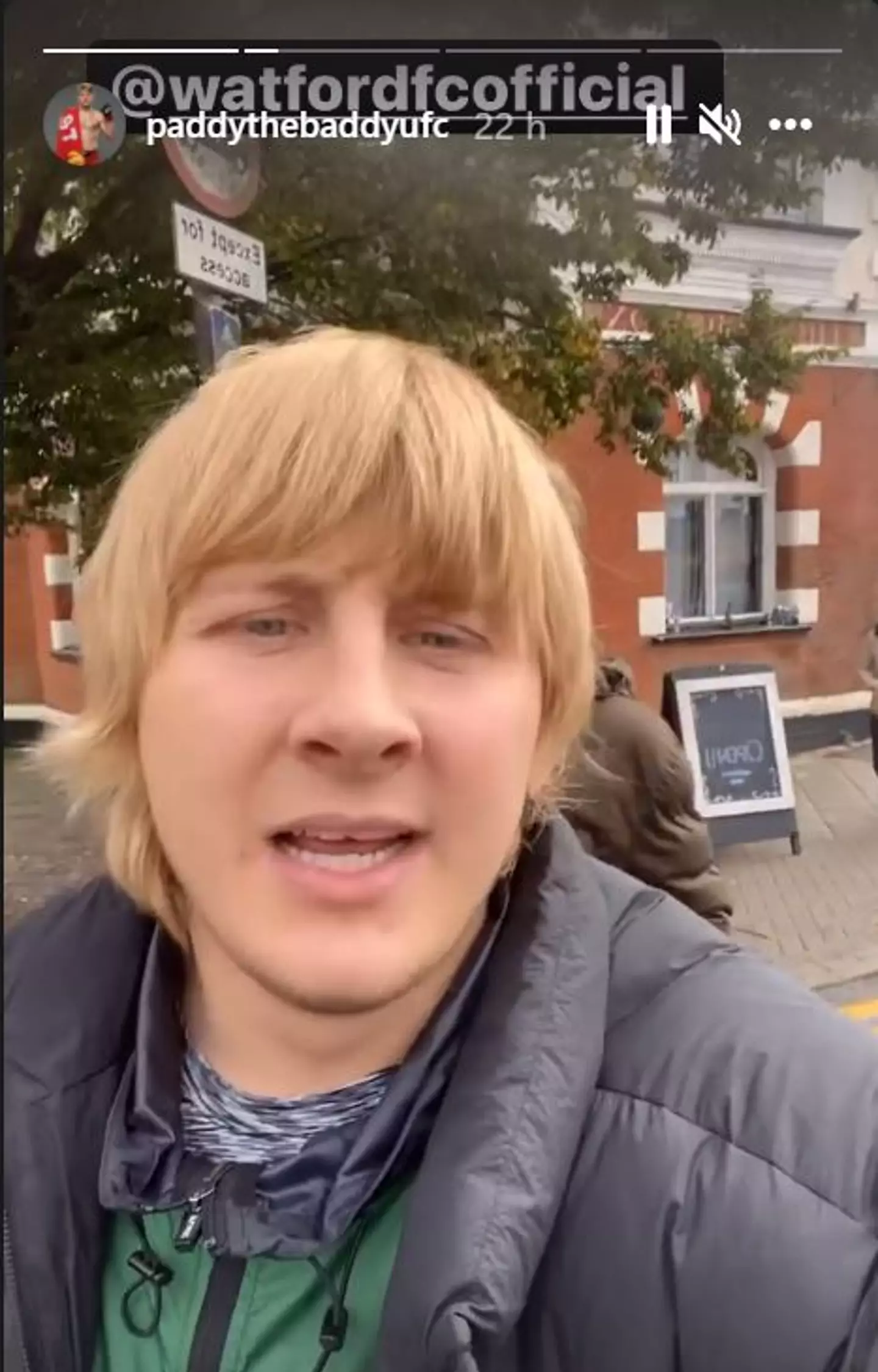 Pimblett was not happy with his trip to Hertfordshire at all. Image: Instagram 