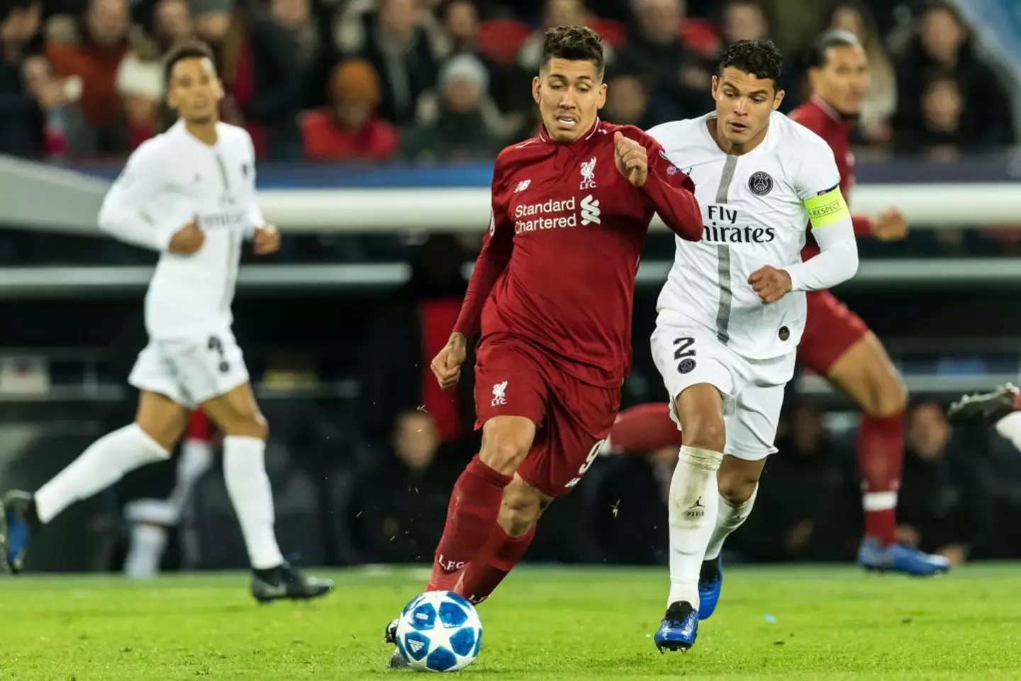 Roberto Firmino and Thiago Silva are arguably two of Liverpool and Chelsea's greatest players in recent years. (Image: Getty)