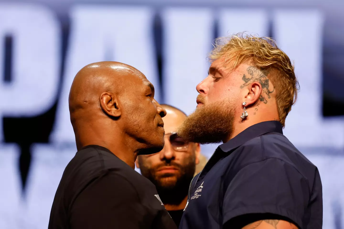Mike Tyson and Jake Paul go head-to-head. Image: Getty 