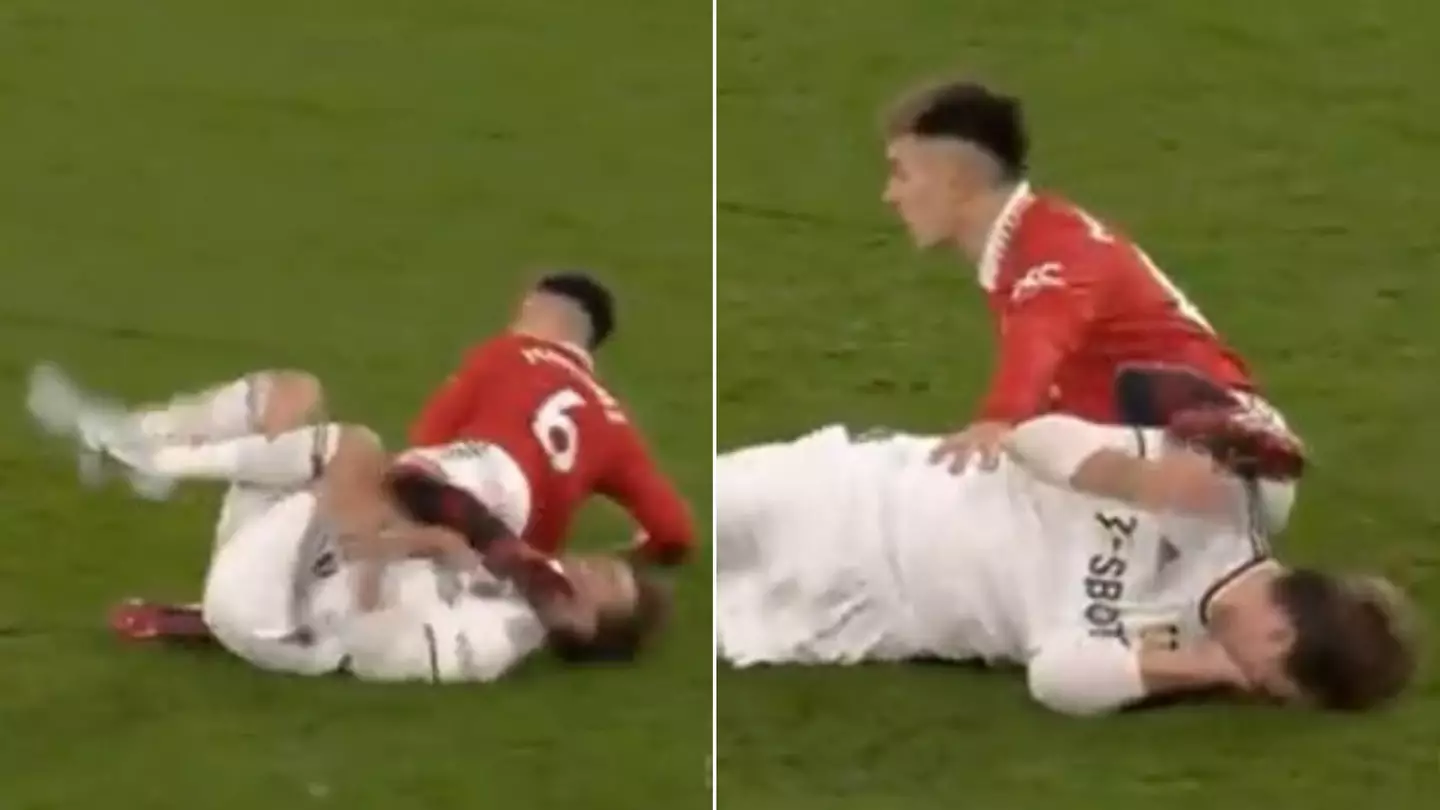 Fans think Lisandro Martinez should have been sent off for dangerous tackle on Patrick Bamford