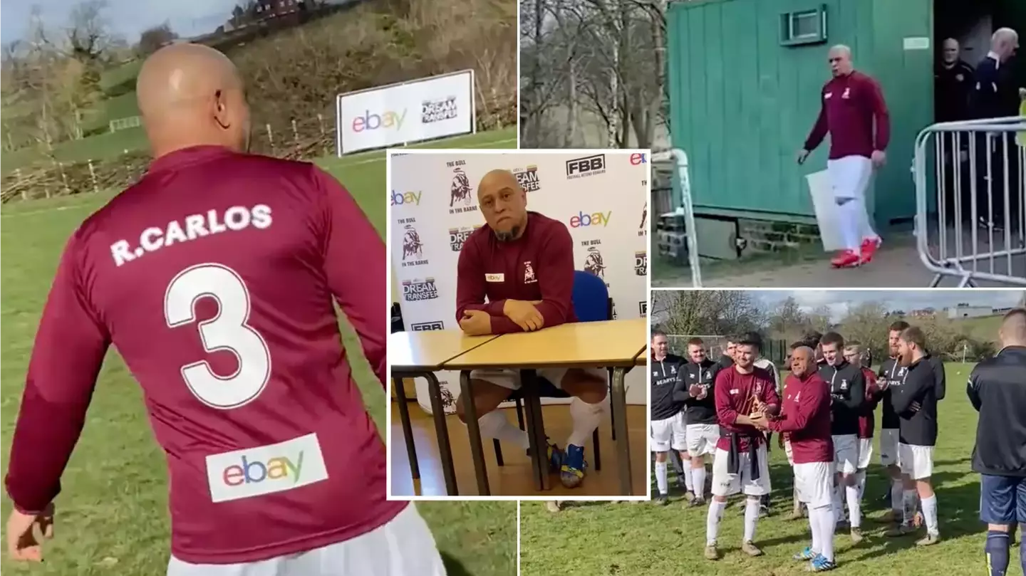 What happened when Roberto Carlos also played in Sunday League match like Brazil teammate Ronaldo