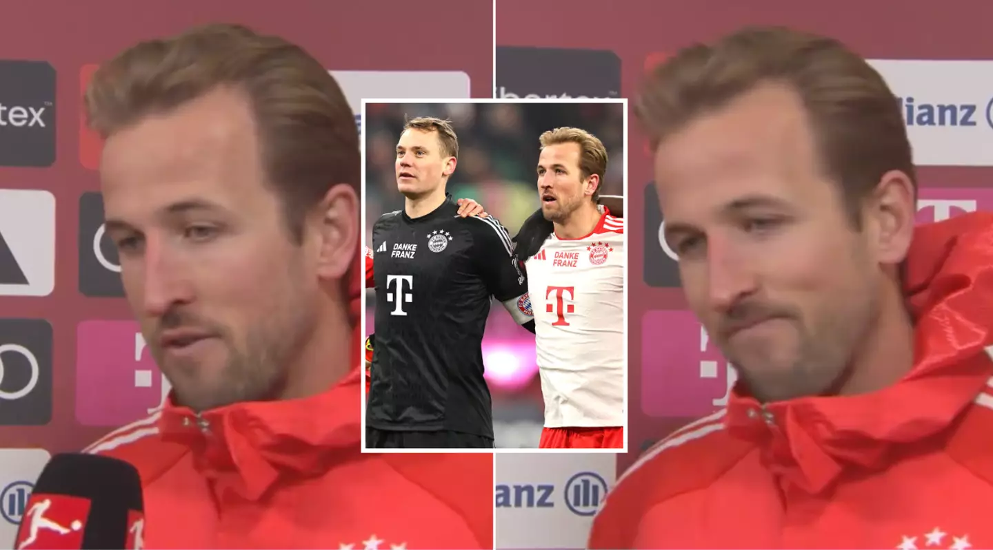 Harry Kane called out by reporter for making Manuel Neuer 'error' during Bayern Munich interview