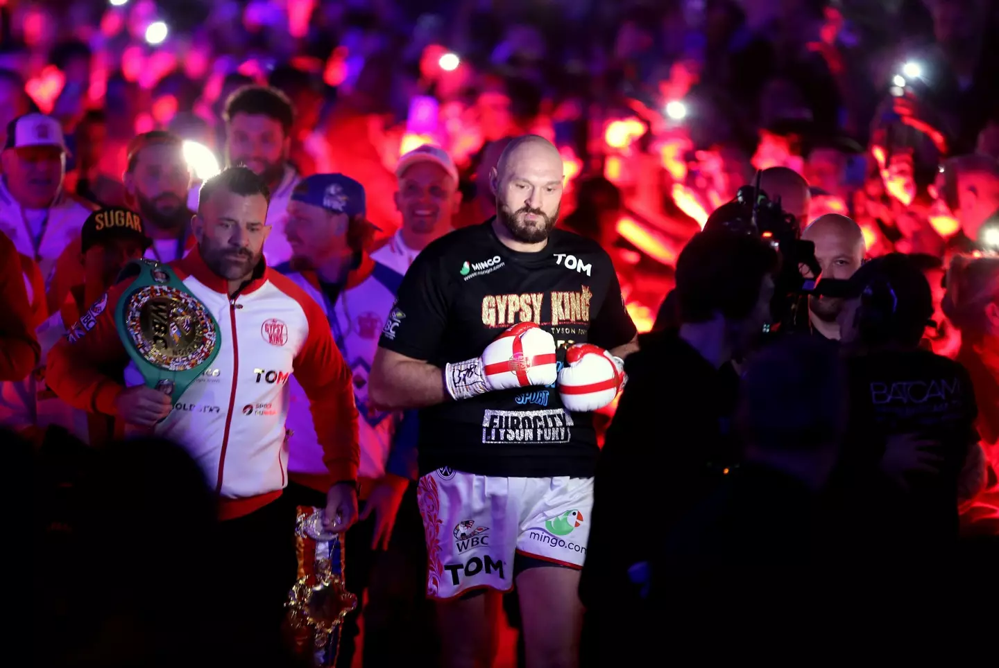 Fury heads to the ring, even jogging the final bit. Image: PA Images