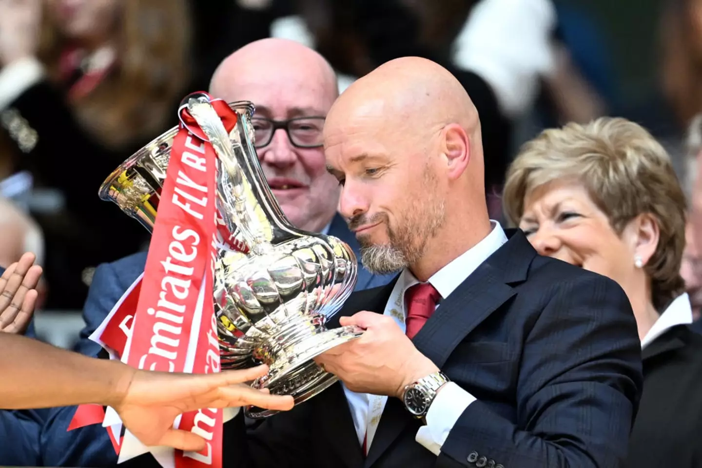 Man Utd manager Erik ten Hag pictured after winning the FA Cup (