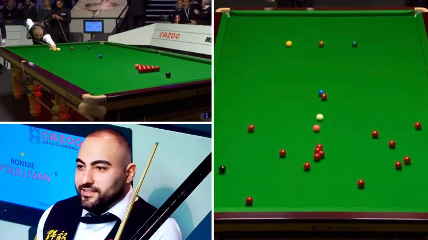 Hossein Vafaei sends balls flying in crazy break-off against Ronnie O'Sullivan