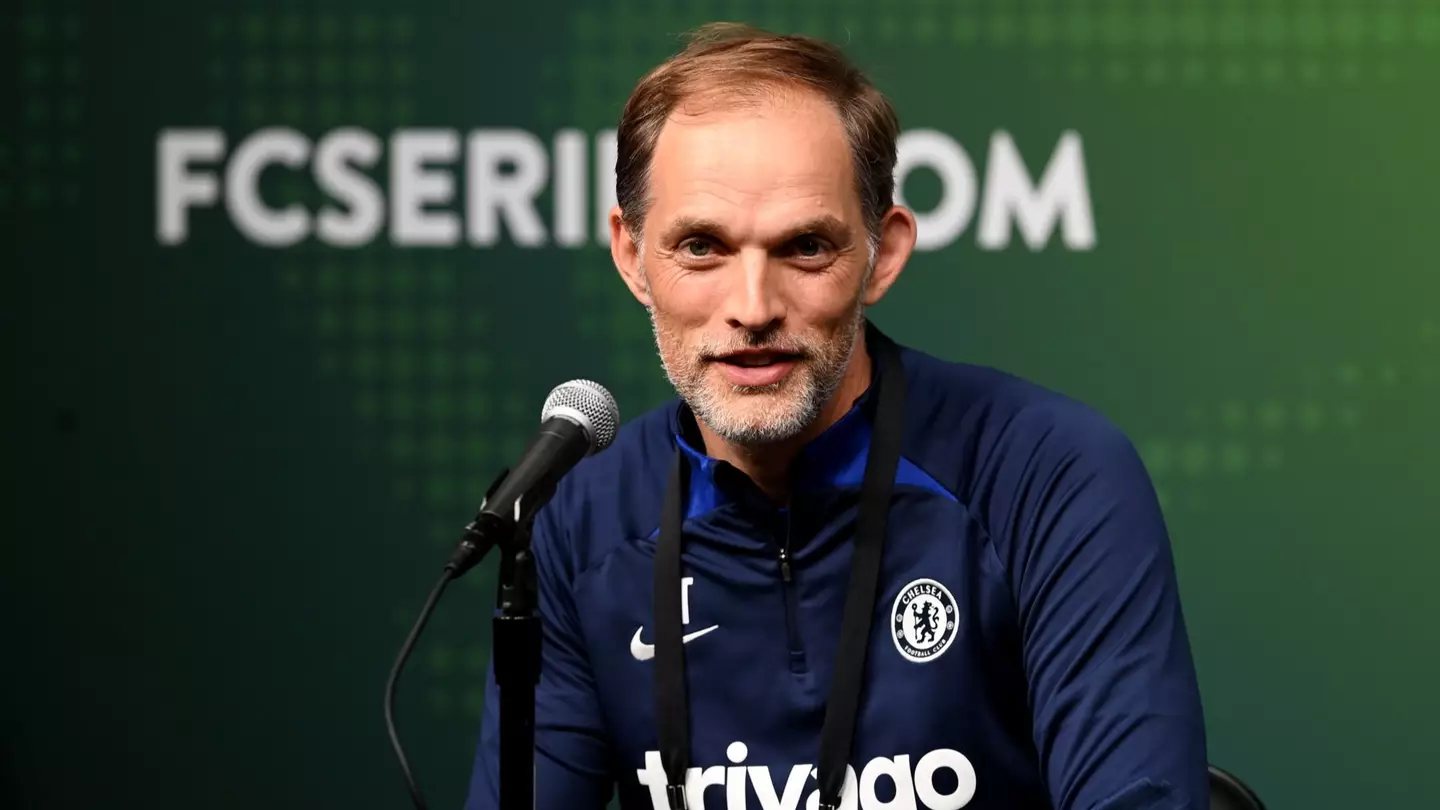 Thomas Tuchel speaking to the media in Las Vegas during a press conference. (Chelsea FC)