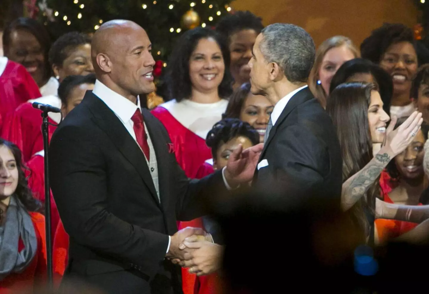 The Rock with Barack Obama.