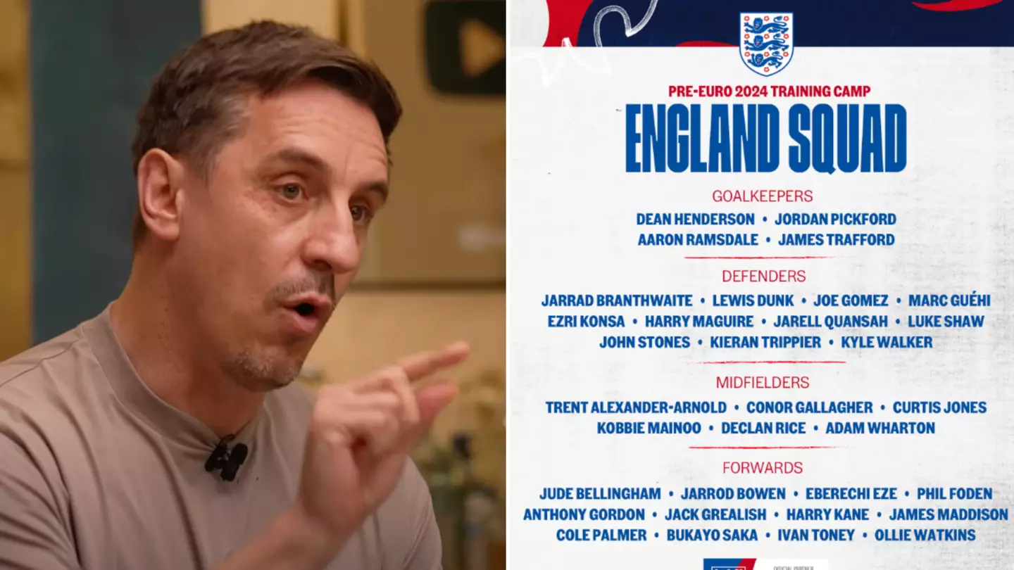 Gary Neville admits he's 'stunned' one player didn't make England's Euro 2024 squad
