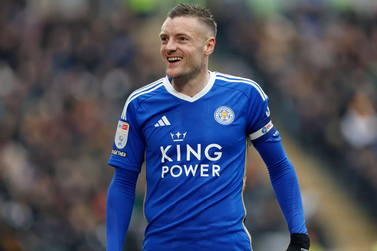 Jamie Vardy has helped fire Leicester to promotion. (