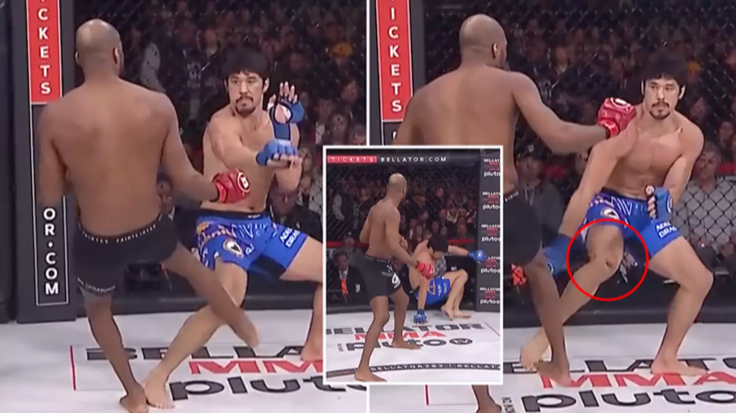 The disgusting moment an MMA fighter's kneecap 'exploded' mid-fight