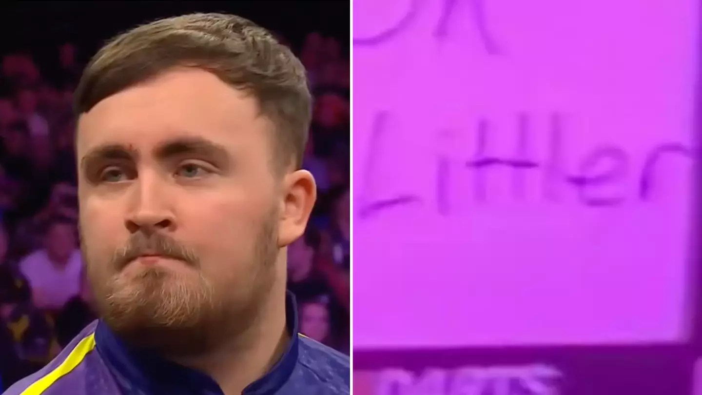 Sky Sports forced to cut away from X-rated Luke Littler sign during Premier League darts match