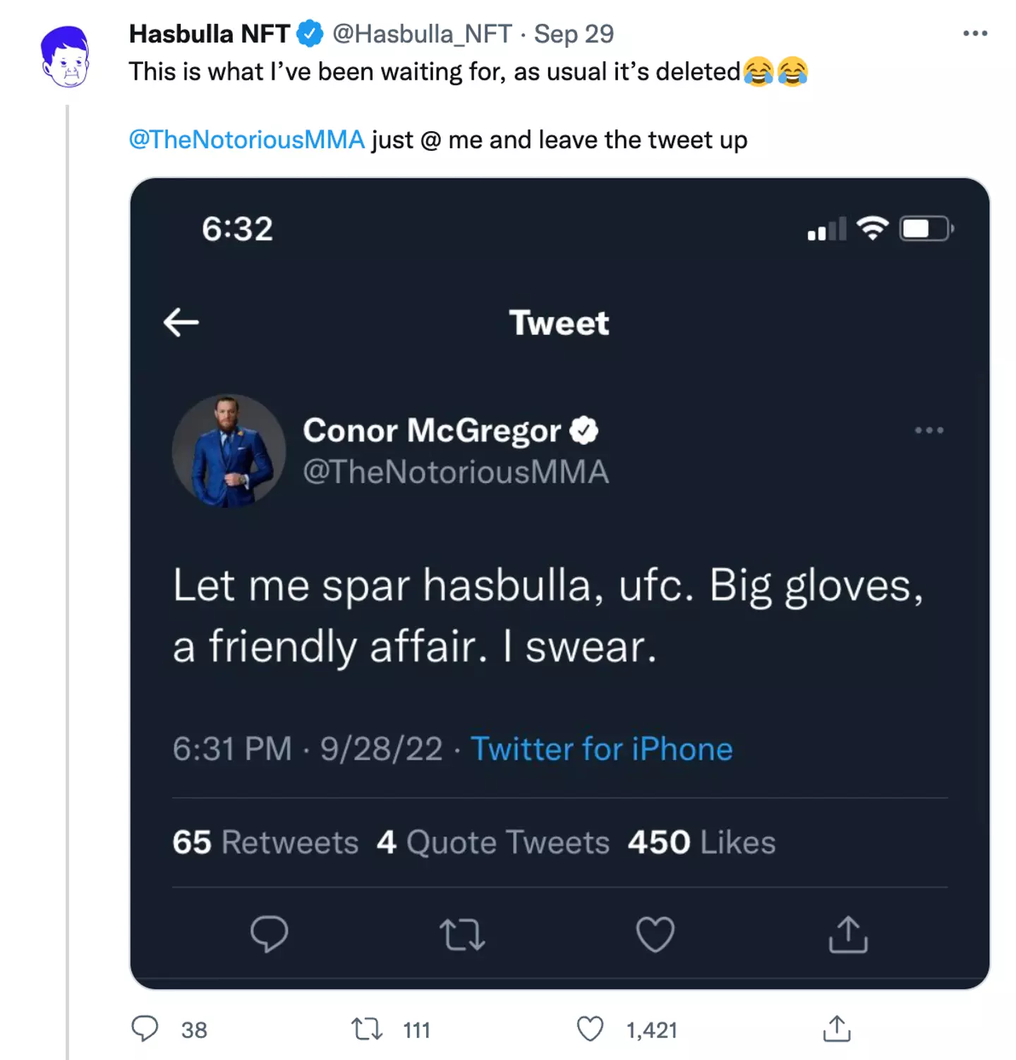 Hasbulla and McGregor's feud continues to escalate. (Image