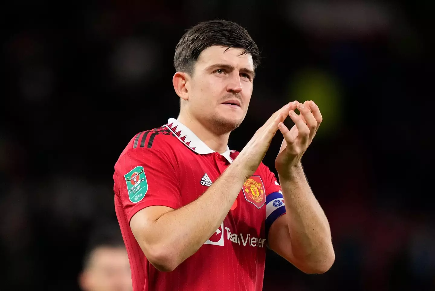 Maguire in action for Manchester United this season. (Image