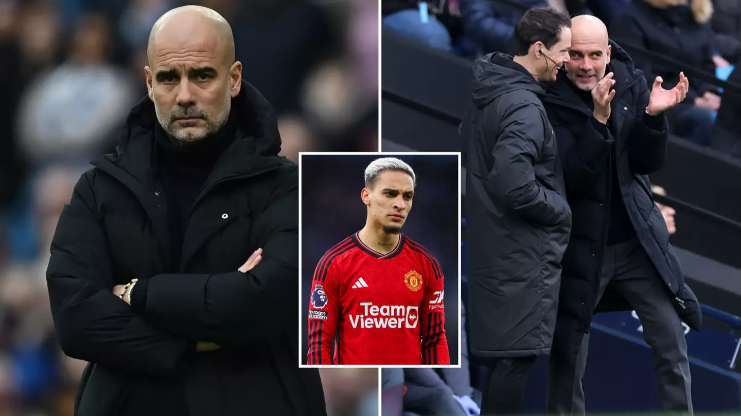 Pep Guardiola's 'gesture' towards Antony speaks volumes as moment spotted in Manchester derby
