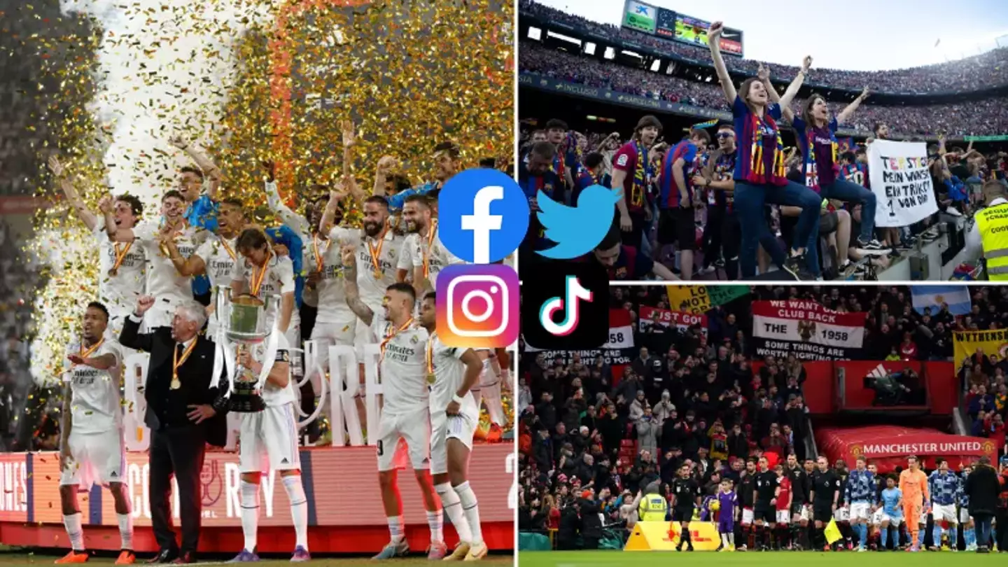 Real Madrid lead the list of the most followed clubs on social media