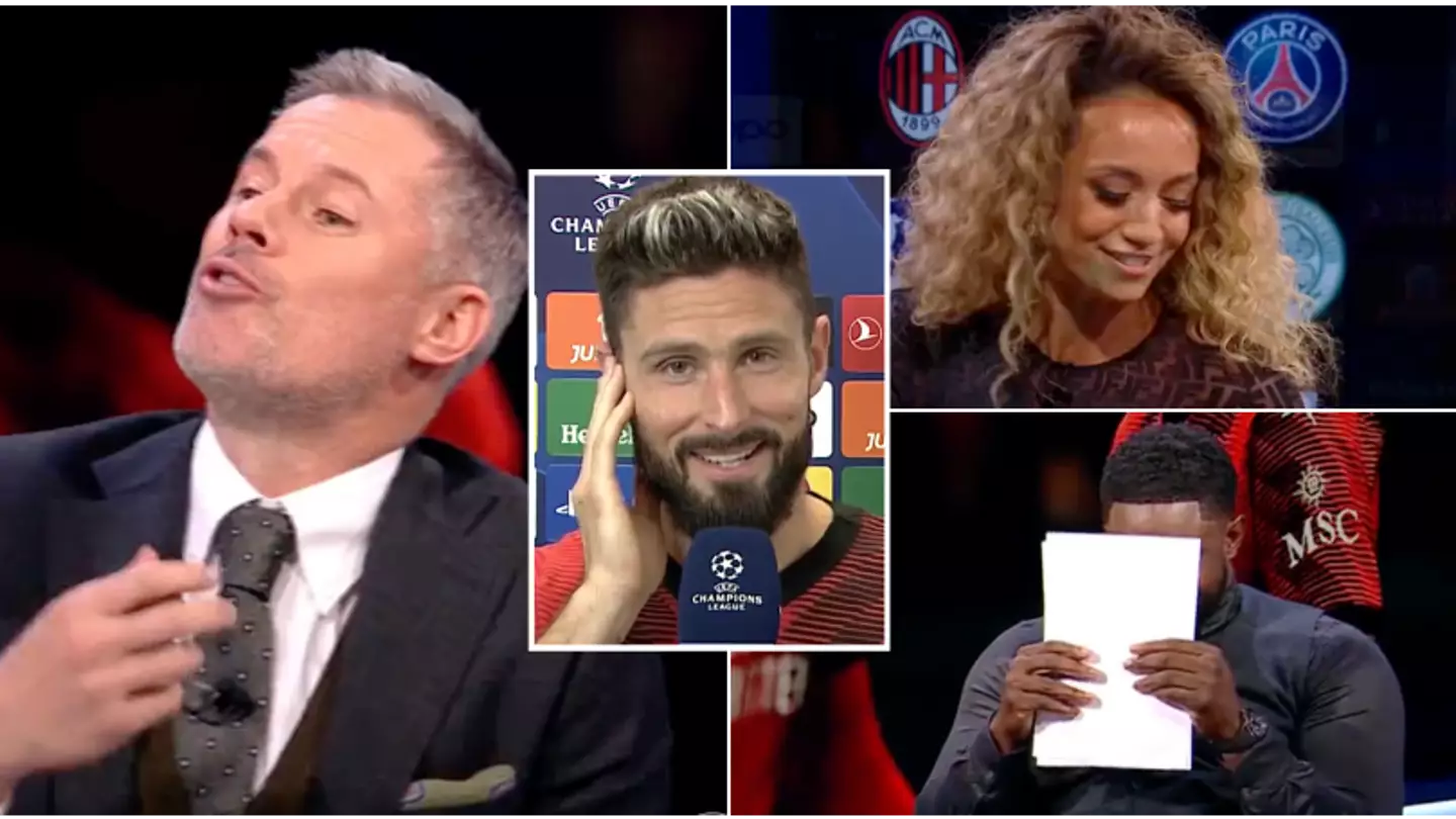 Olivier Giroud stunned by Jamie Carragher’s attempt to pronounce his name, Micah Richards couldn’t look