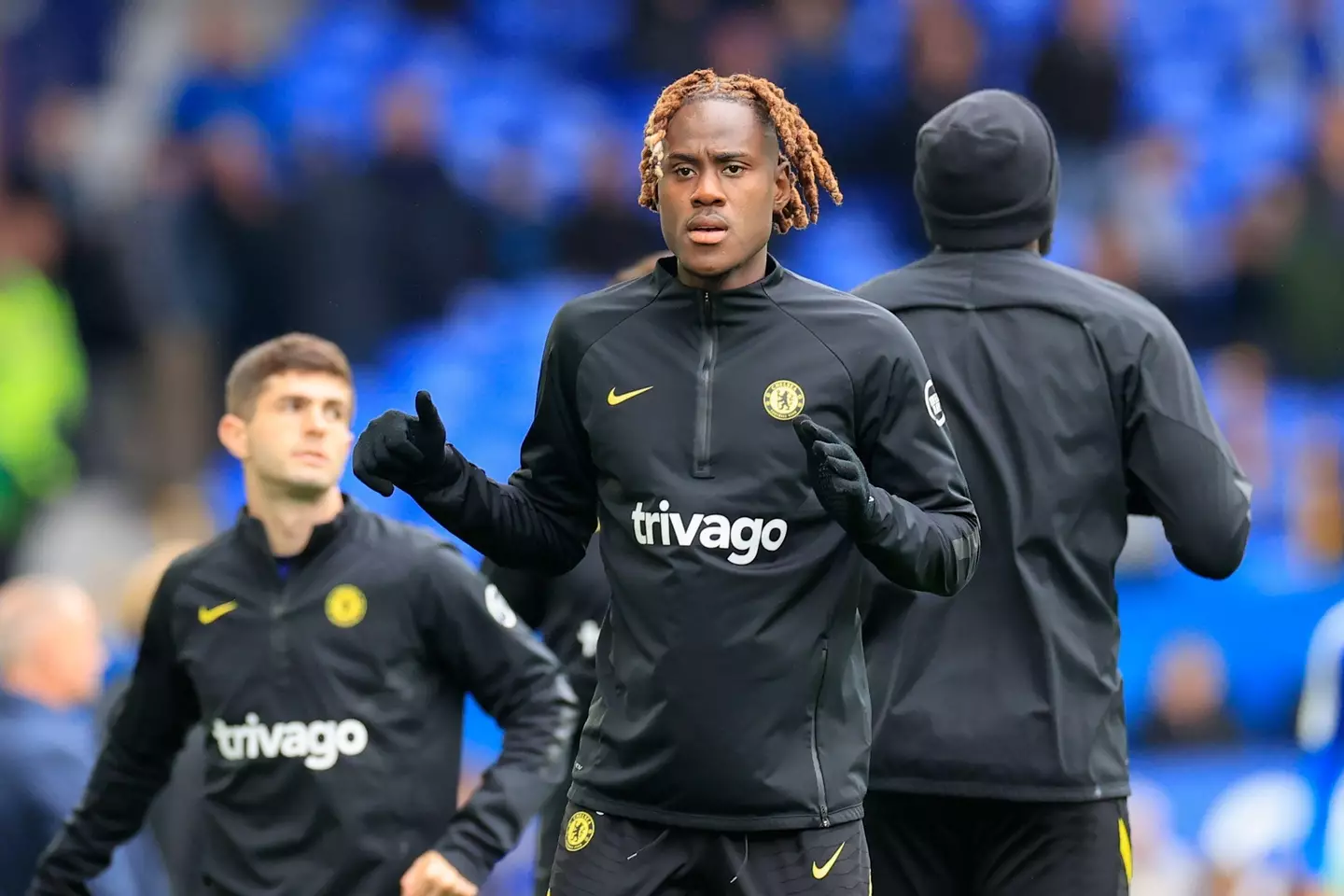 Trevoh Chalobah of Chelsea during the warm up for the game. (Alamy)